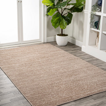 Haze Solid Low-pile Area Rug Beige